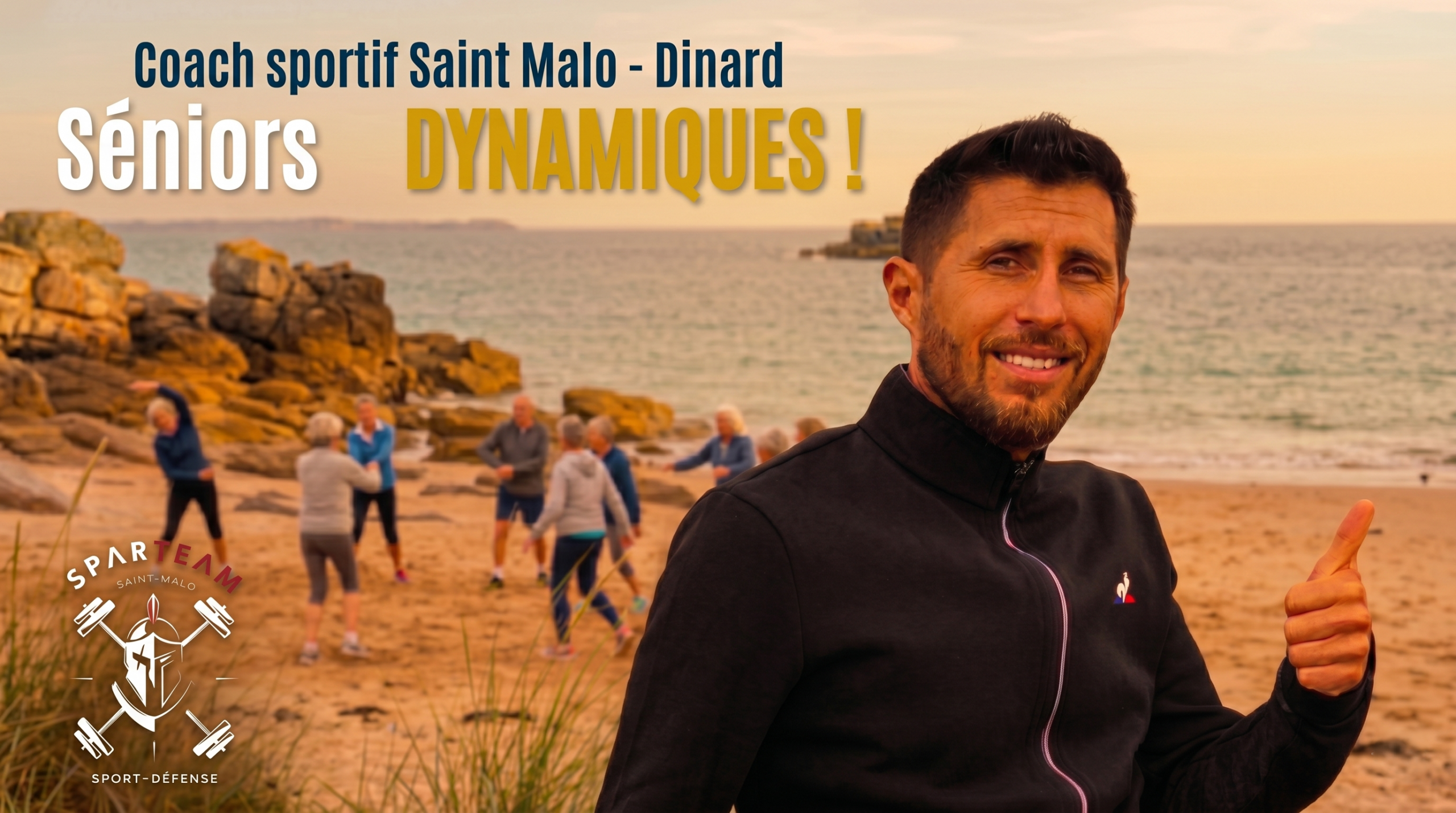 Coach sportif Saint-Malo Samuel Nobilet séance séniors plage.